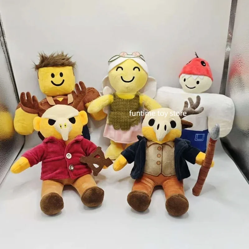 2025 جديد 99 ليالًا في الغابة لعبة قطيفة البضائع البني الوقوف والجلوس الأيائل الغزلان الأبيض البومة محشوة دمية وسادة لهدايا الأطفال #3