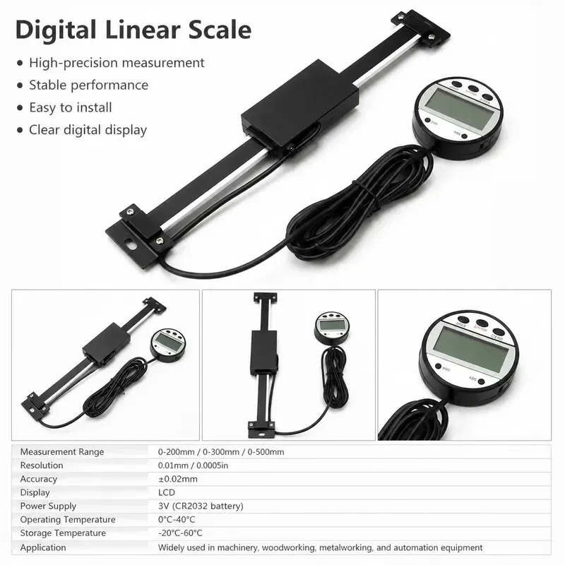0.01 Mm 150mm/200mm/300mm/500mm/600mm DRO Magnetic Remote Digital Readout Digital Linear Scale External Display