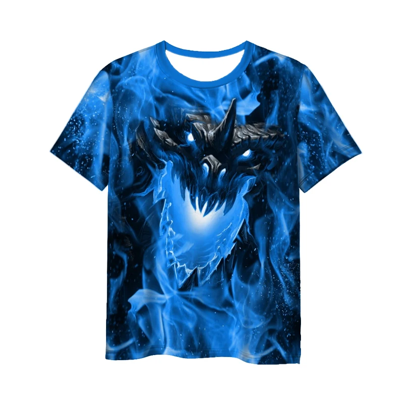 

New 3D Print Causal Clothing Dragon In Blue Flame Pattern Fashion Men Women T-shirt Plus Size Size S-7XL