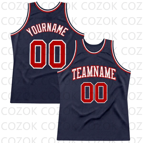 Custom Dark Blue Black Colour Series Basketball Jersey Basketball Tank Tops O-neck for Men Personalized Team Unisex Top