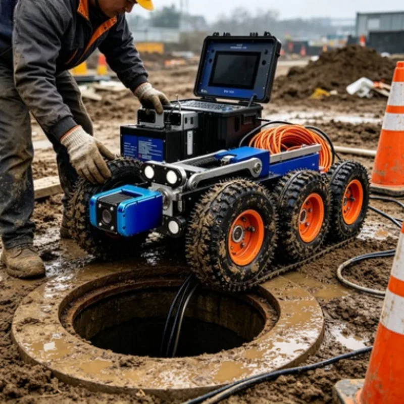 Underground Sewer Pipe Inspection Robot Crawler Camera Drain Detector Exploration Equipment