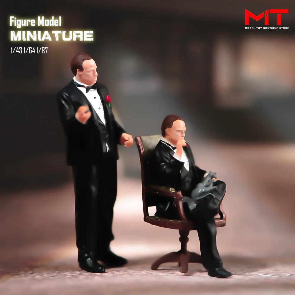 Miniature Figurines 1/87 1/64 1/43 1/24 Film Characters Father Stand Posture Seat Old Man Doll Model Creative Scene Figure Props