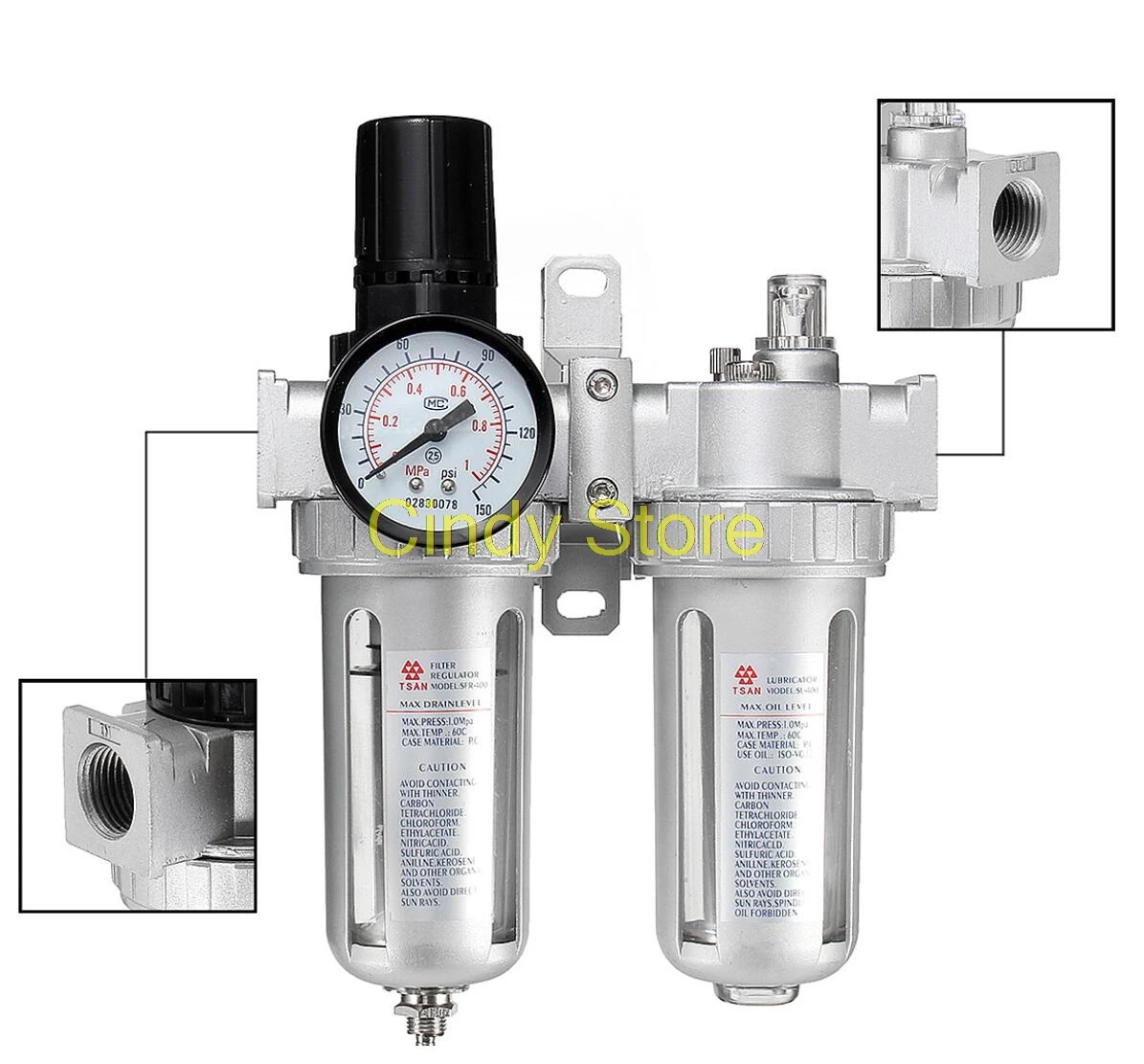 Air Compressor Filter Regulator Oil Water Separator  Valve Automatic Drain SFC-400 /300/200-lzc