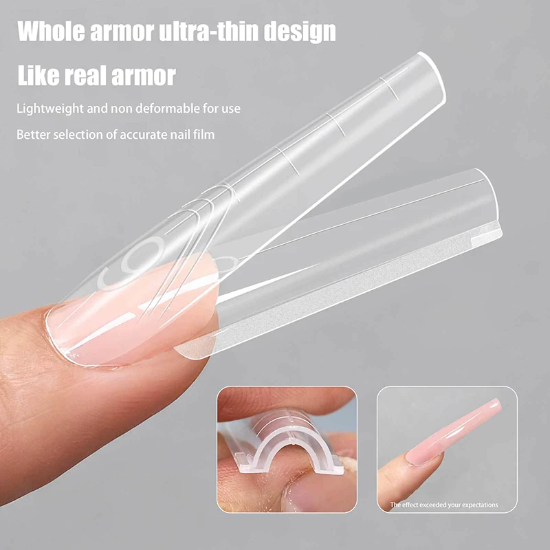 Sandwich Dual Nail Formulieren 140/280 Stuks 13Size Quick Extensions-Dual Formulieren Doodskist Ovaal T-vormige manicure Formulieren Top Mold Bottom Mold