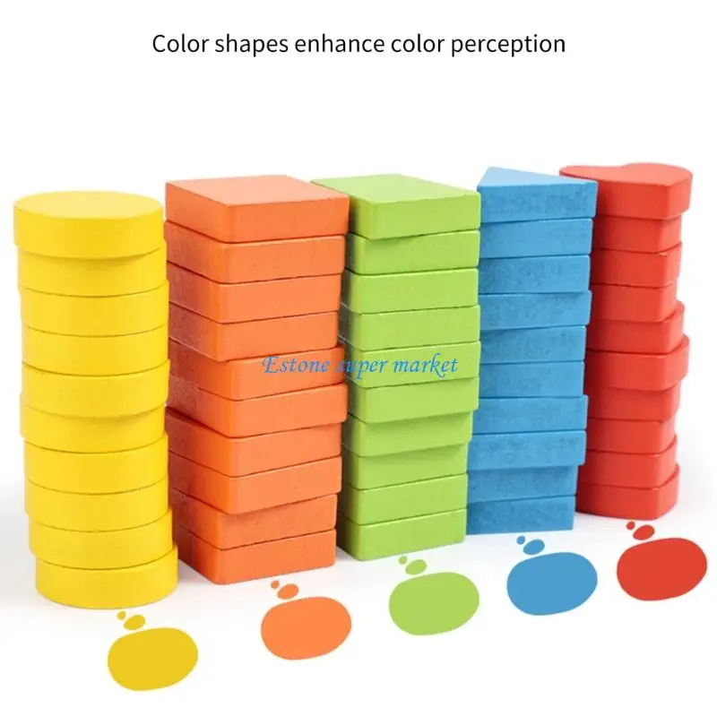 090B Toddler Wooden Math Learning Toy With Recognition Cards And Color Matching Activity for Preschooler Education