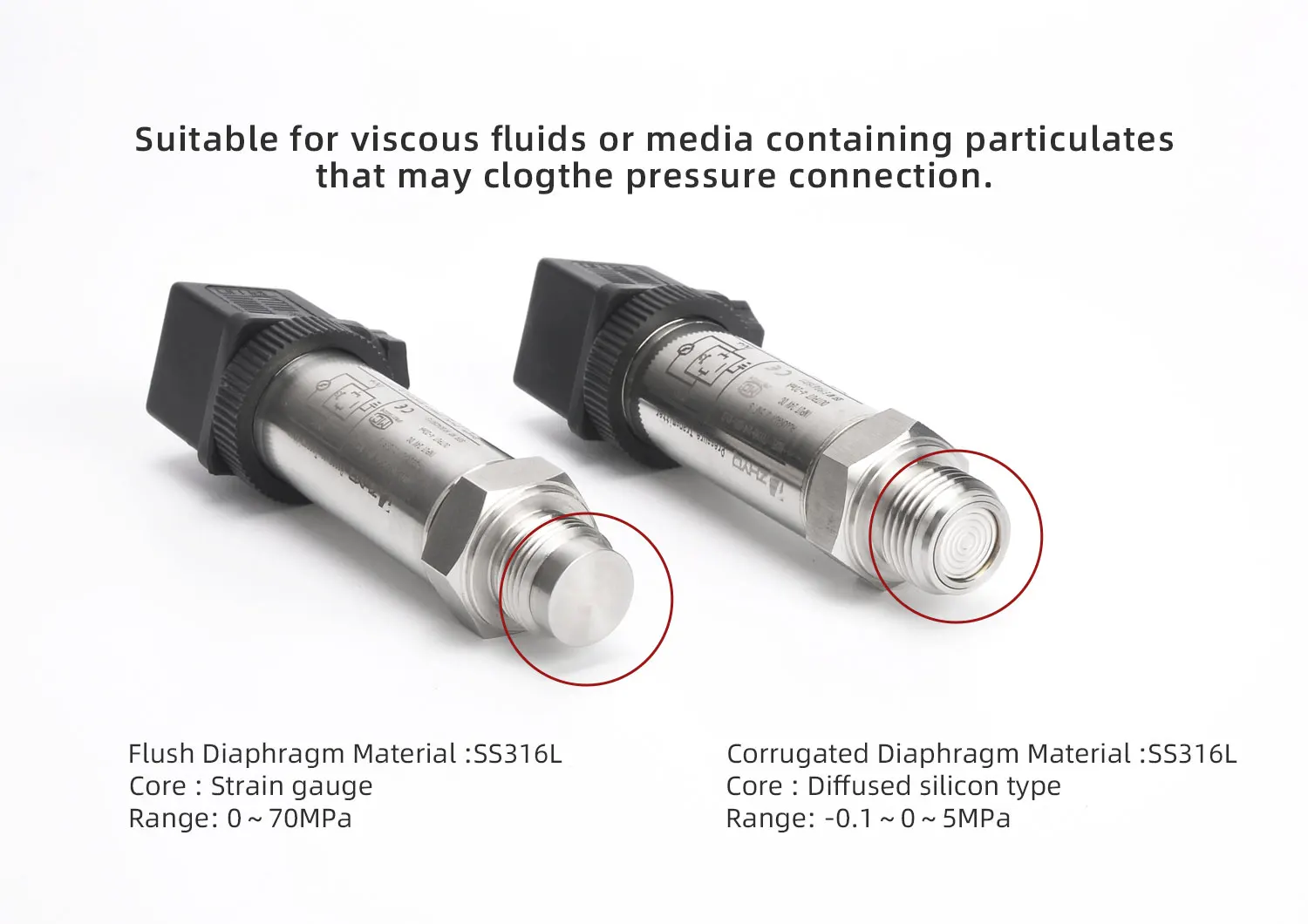 Anti-corrosion Compact Corrugated / Flush Diaphragm Pressure Transmitter