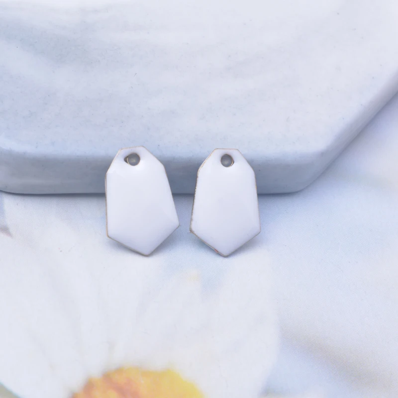 30 Stück Kupfer-Geometrie-Anhänger mit Tropfen-Emaille, beidseitig emailliert, für DIY-Schmuck- und Ohrringherstellung – Detail 11