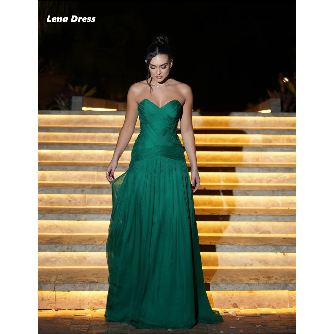 

Lena, роскошные женские вечерние платья на заказ, роскошные зеленые элегантные длинные платья 2025 года для особых случаев с открытыми плечами