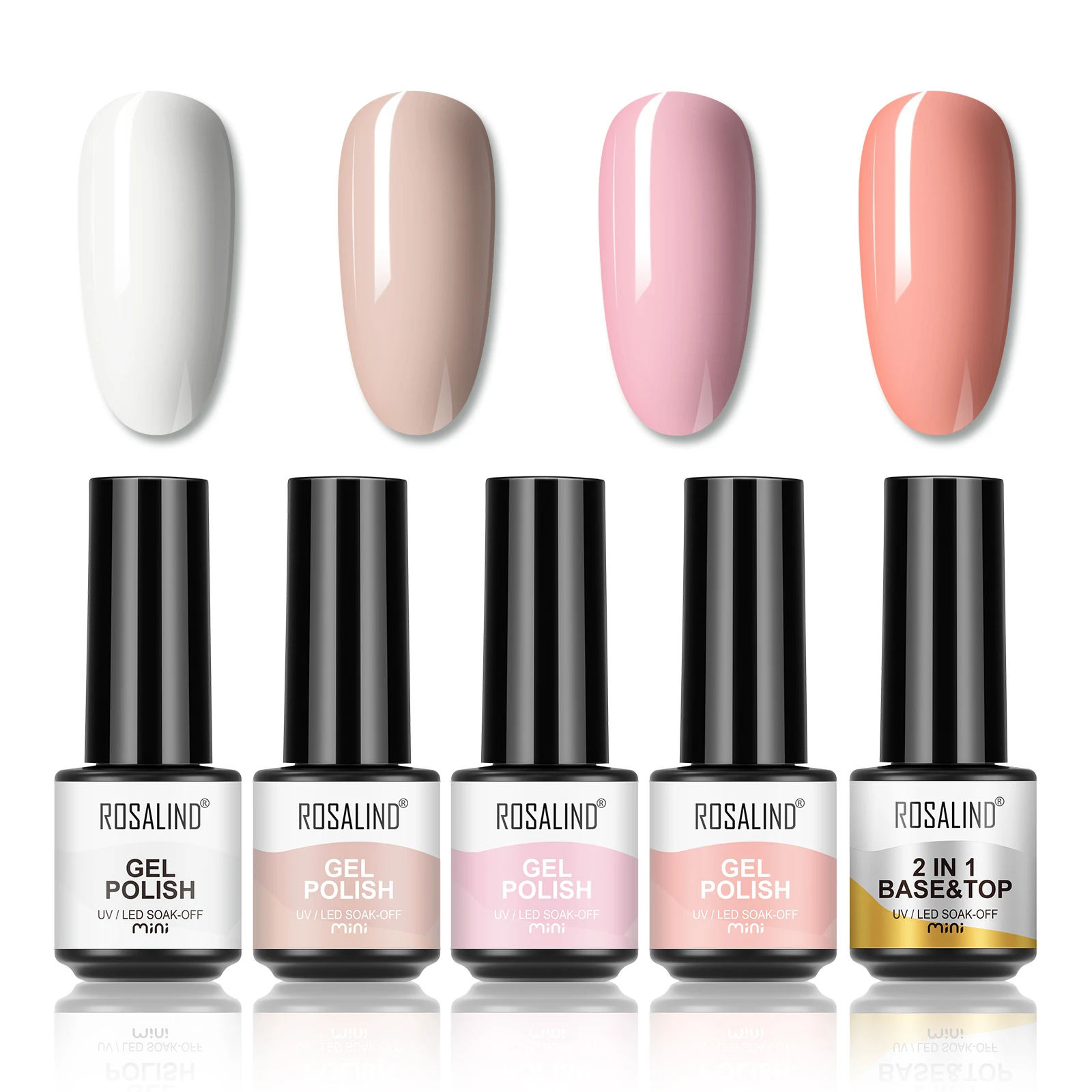 

ROSALIND Mini Pure Colors Гель-лак для ногтей Гель 5/8 шт. Полуперманентный твердый гель-лак для ногтей Soak Off УФ-гель для базового верхнего покрытия