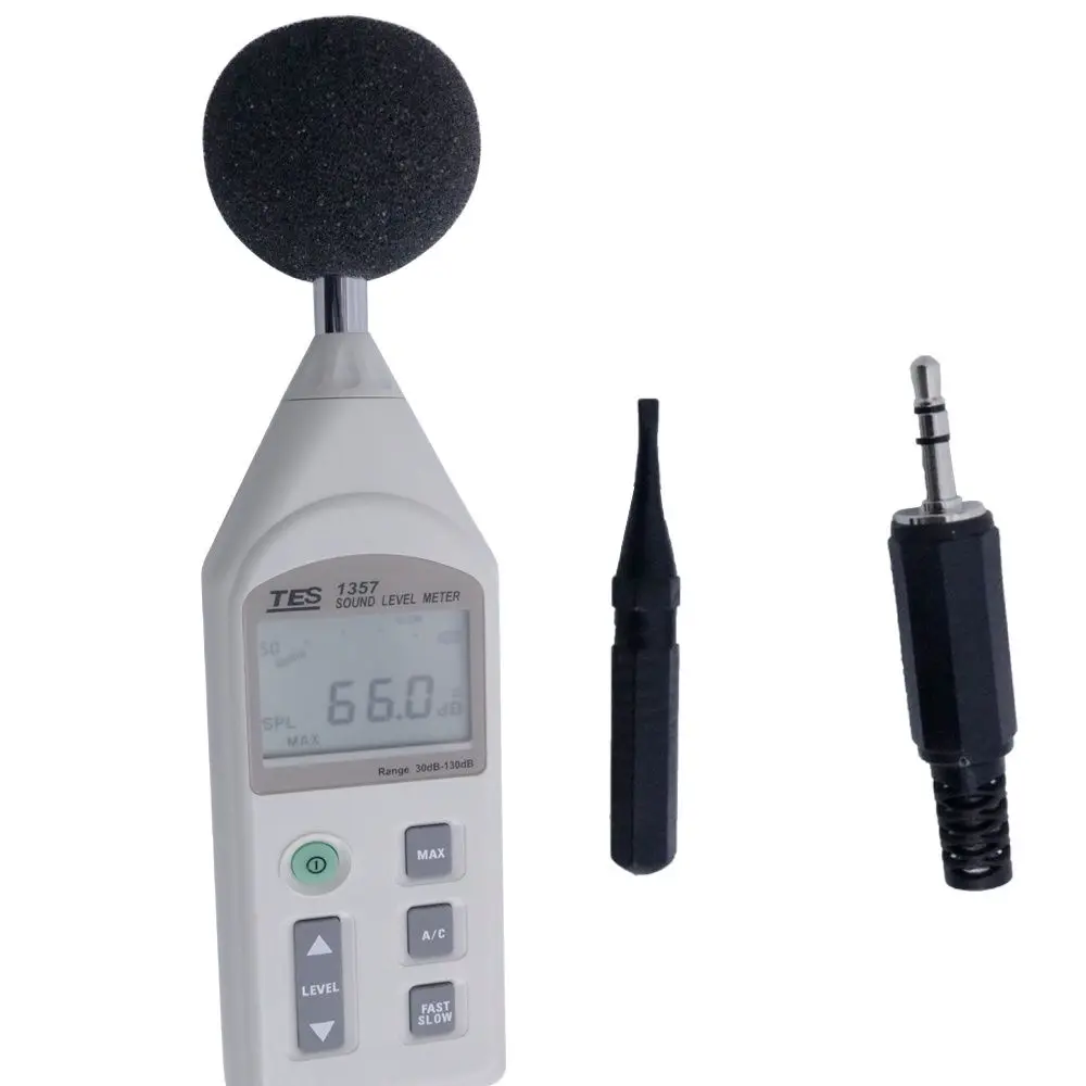 Faixa de frequência do medidor de nível de som digital TES-1357 31,5 Hz a 8 KHz Medidor de ruído de 30 a 130 dB