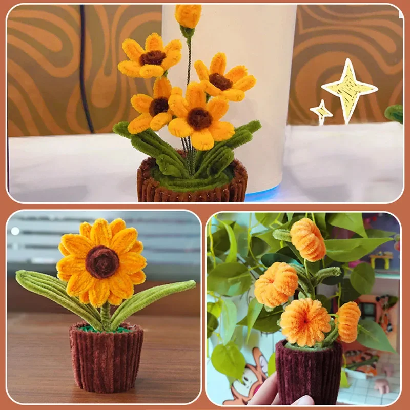 100pcs 30cm Chenille Stems Stick Cleaners Kids Educational Toys Handmade Colorful Chenille Stems Pipe for DIY Craft Supplies image 6