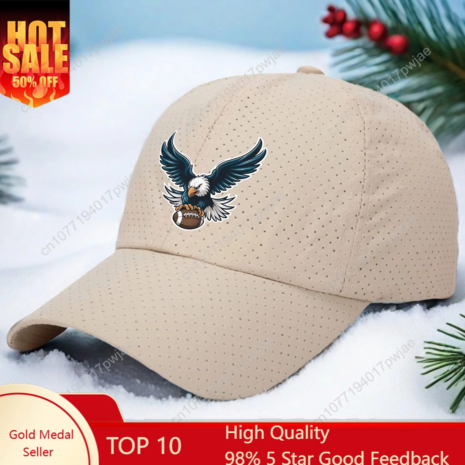 

[Fun-Themed | Quick-Dry] Quick-Dry Breathable Baseball Cap | A Fun-Themed Printed Cap Featuring "@01747@ an Eagle" | Versatile A