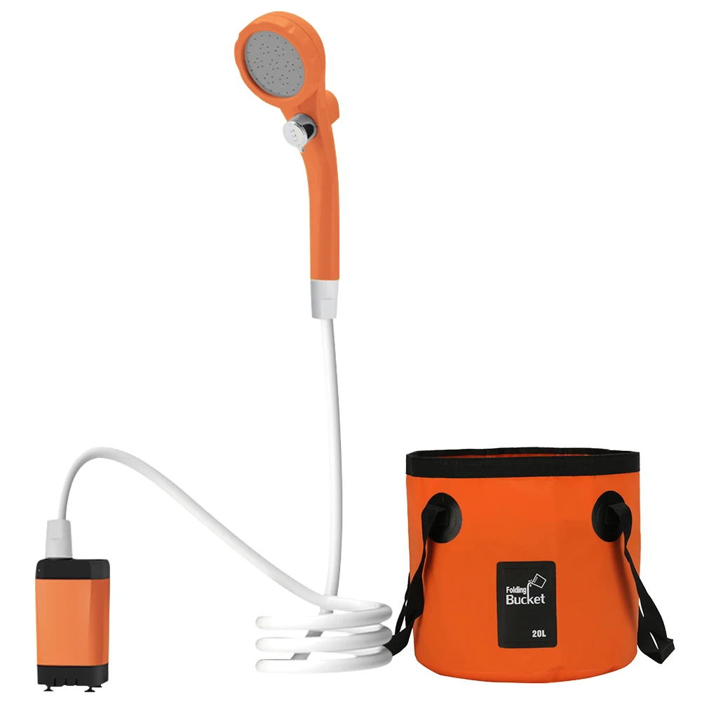Camping Shower IPX7 Waterproof Outdoor Shower with 6000mAh Rechargeable Battery for Camping Hiking Backpacking Beach Pet Bathing