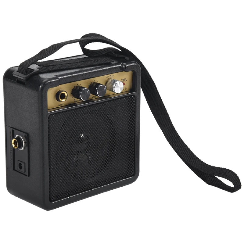 

Mini Guitar Amplifier Amp Speaker 5W With 6.35Mm Input 1/4 Inch Headphone Output Supports Volume Tone Adjustment