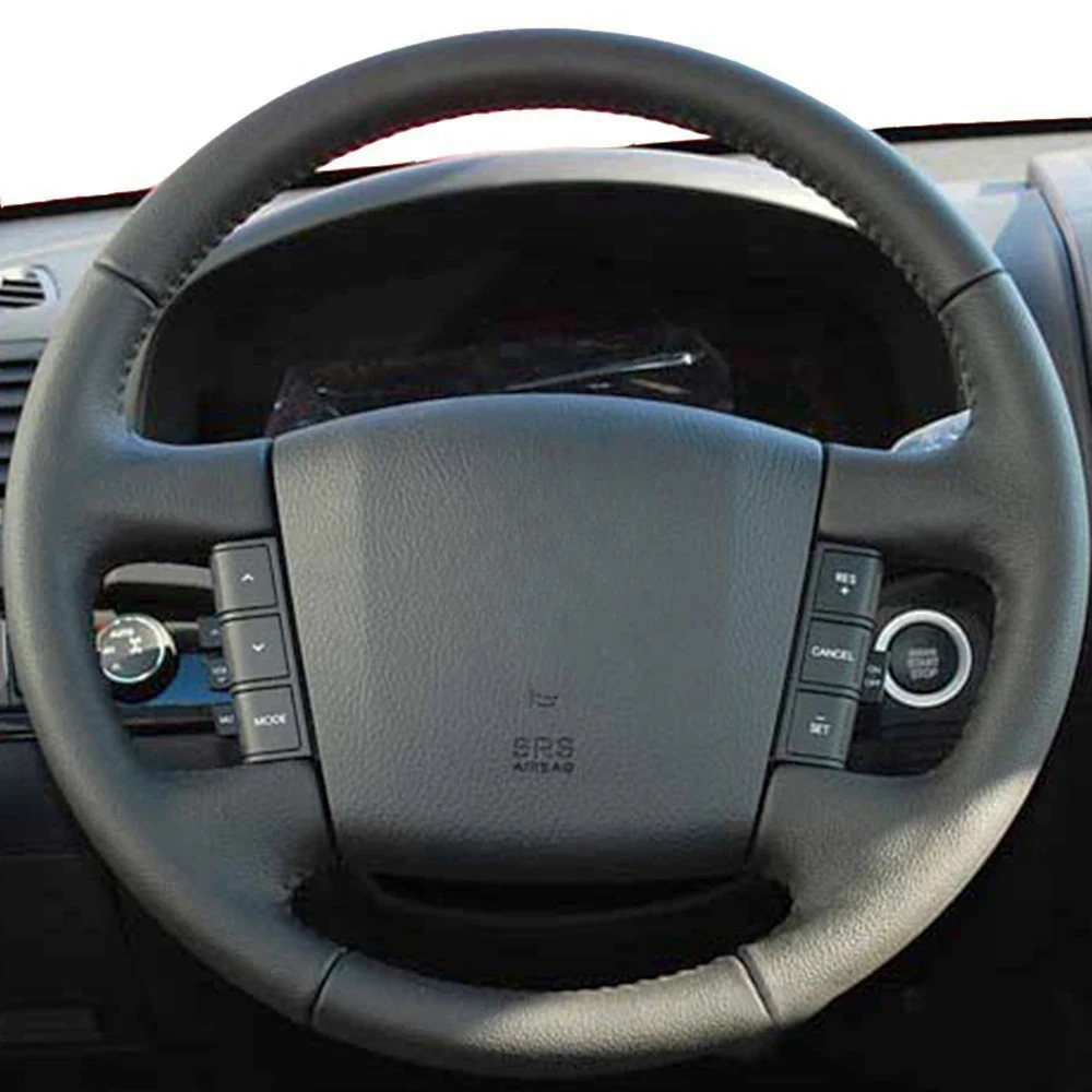 DIY Hand-stitched Black Comfortable Artificial Leather Car Accessories Steering Wheel Cover For Kia Mohave Borrego 2008