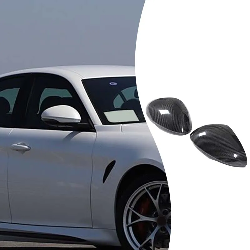 

2piece set Real Carbon Fiber For Alfa Romeo Giulia 2017-2022 Car Exterior Mirror Cover Decoration Sticker Protection Accessories