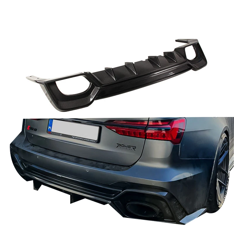 P Style Dry Carbon Fiber Rear Diffuser For Audi RS6 RS7 C8 Perfect Fitment