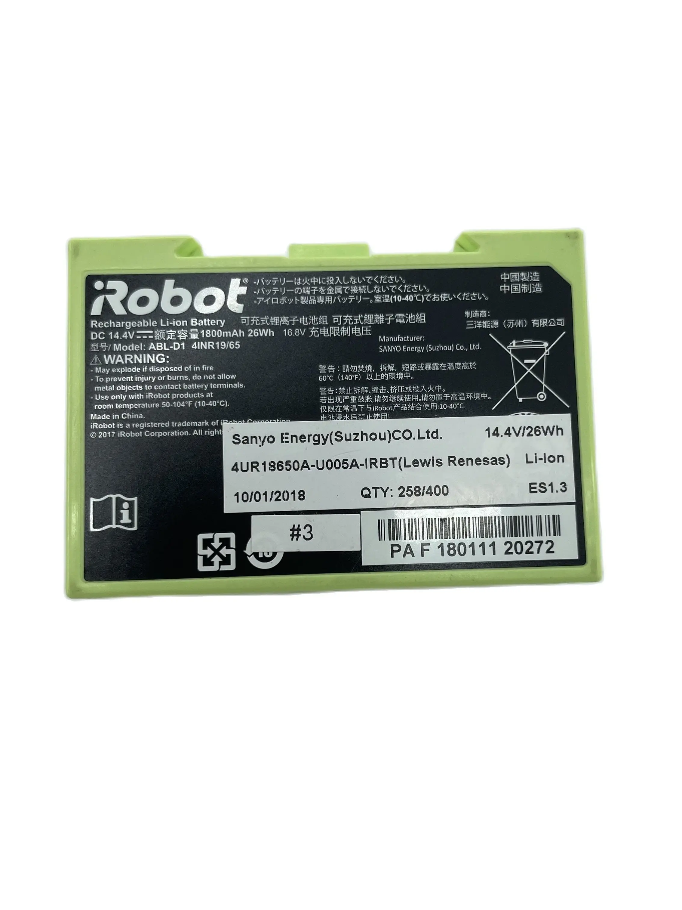 14,4 V 2900mAh Ersatz-Lithium-Ionen-Akku für irobot roomba e und i Serie i7 i7 e5 e6 i3 i3 i4 i4 i8