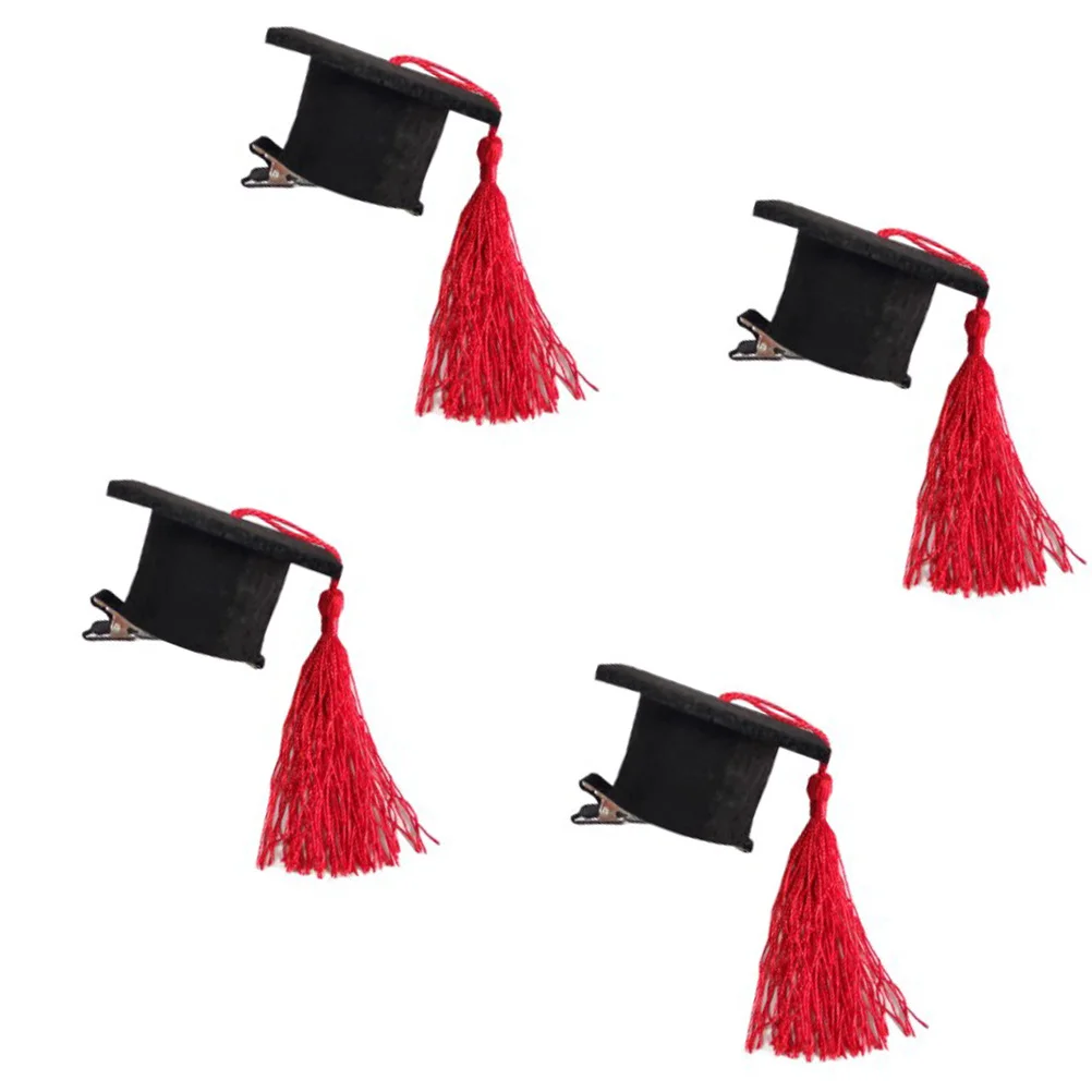 Faixa de cabeça infantil com borla, chapéu de formatura, toppers de garrafa, decorações, clipe de médico