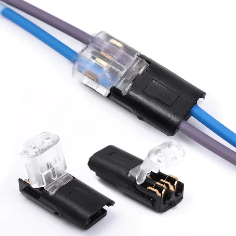 2 Pin 2Wire Plug-in Connectors with Locking Buckle Pluggable LED Wire Connector Terminal Waterproof Quick Connector Cable Clamps