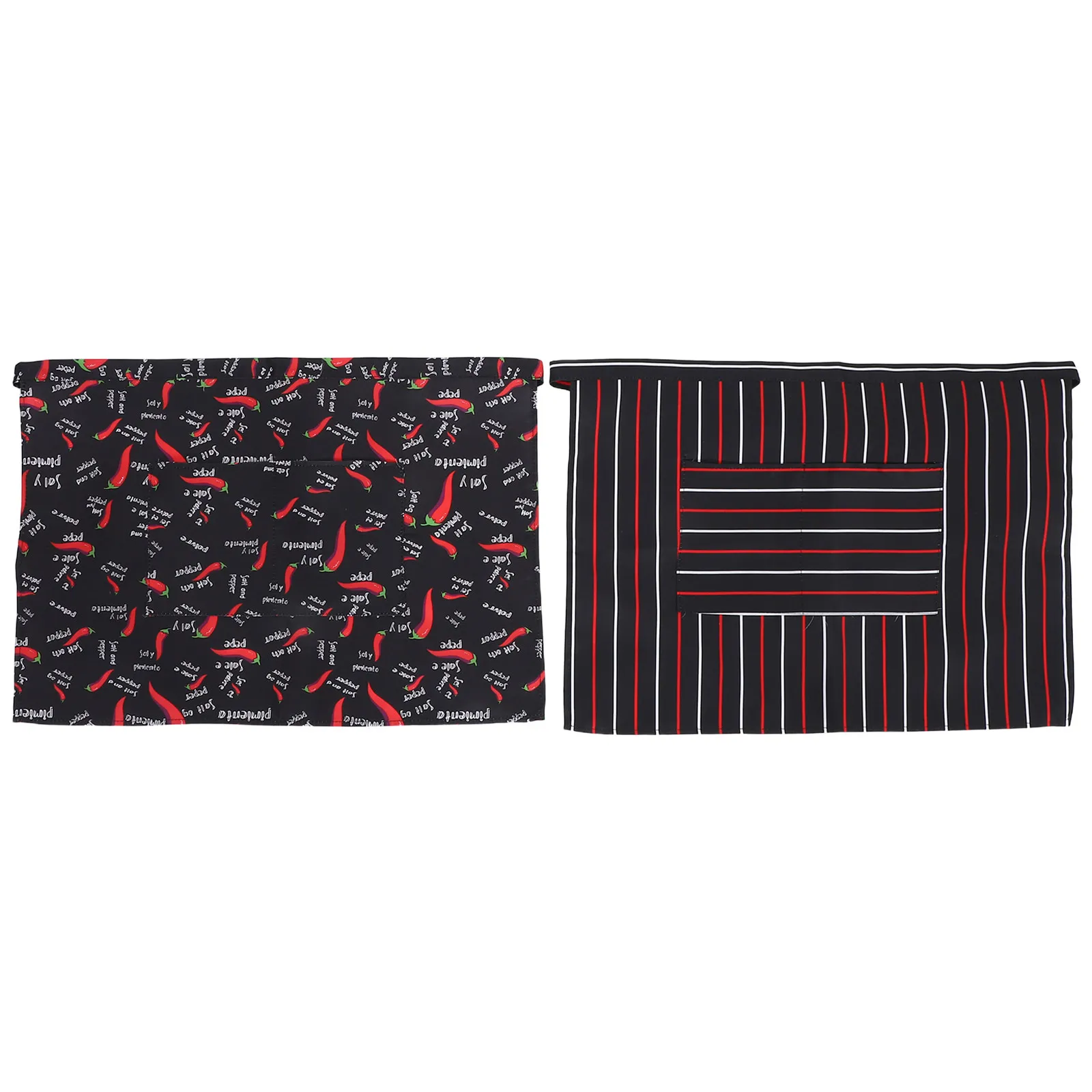 

2 шт. фартука-нагрудника для официантов - профессиональный полосатый рабочий фартук с карманами для хранения, для официантов, барменов, быстрого обслуживания, кухни