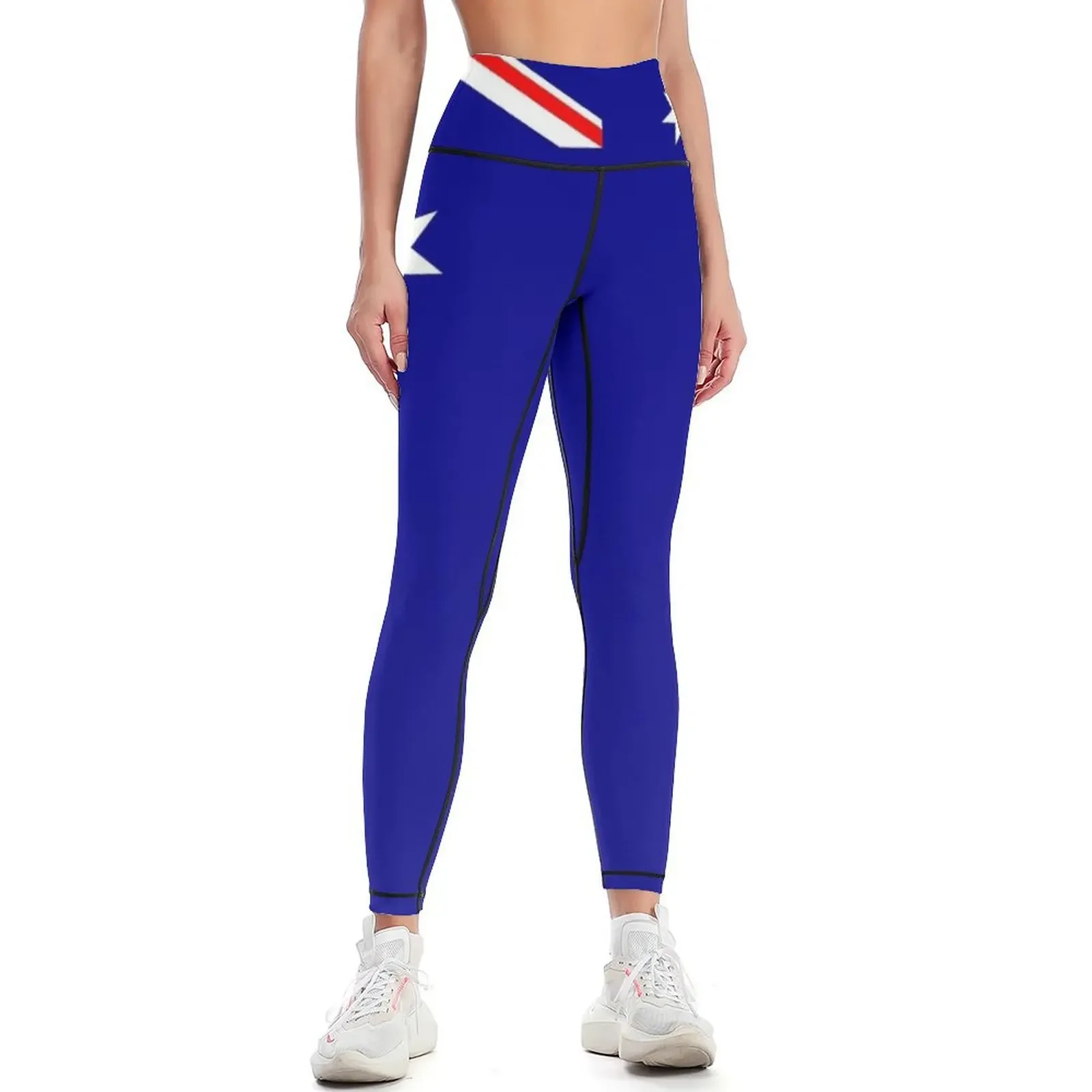 

Flag of Australia, blue bg Leggings Tight fitting woman fitness set gym legging pants raises butt gym wear Womens Leggings