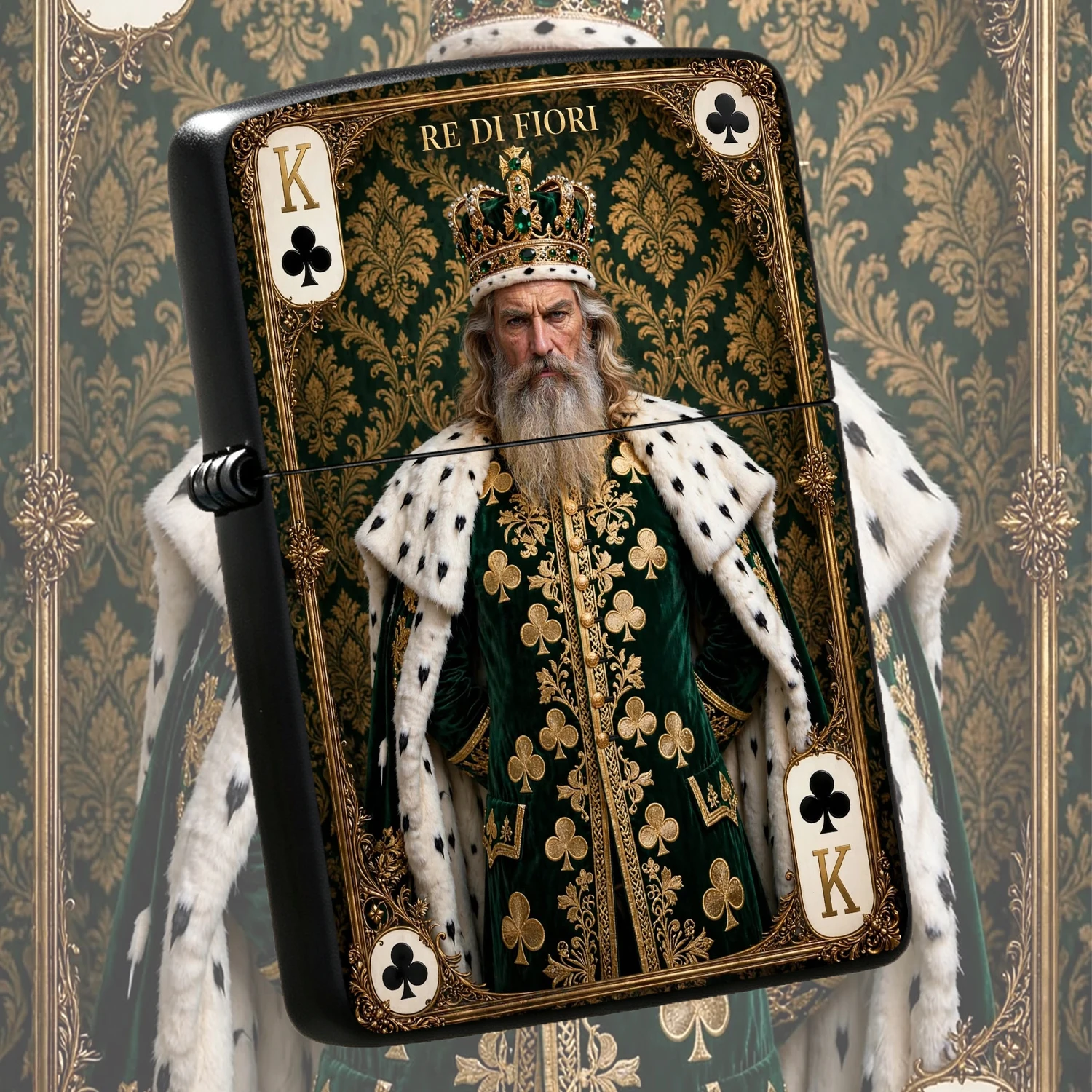 Retro Luxurious Club King Themed Portable Lighter, Classic Poker Character Art Decorative Creative Item, Practical Daily Carry Accessory, Exquisite Unique Gift For Friends And Hobbyists, High Aesthetic Delicate Gadget Suitable For All Scene