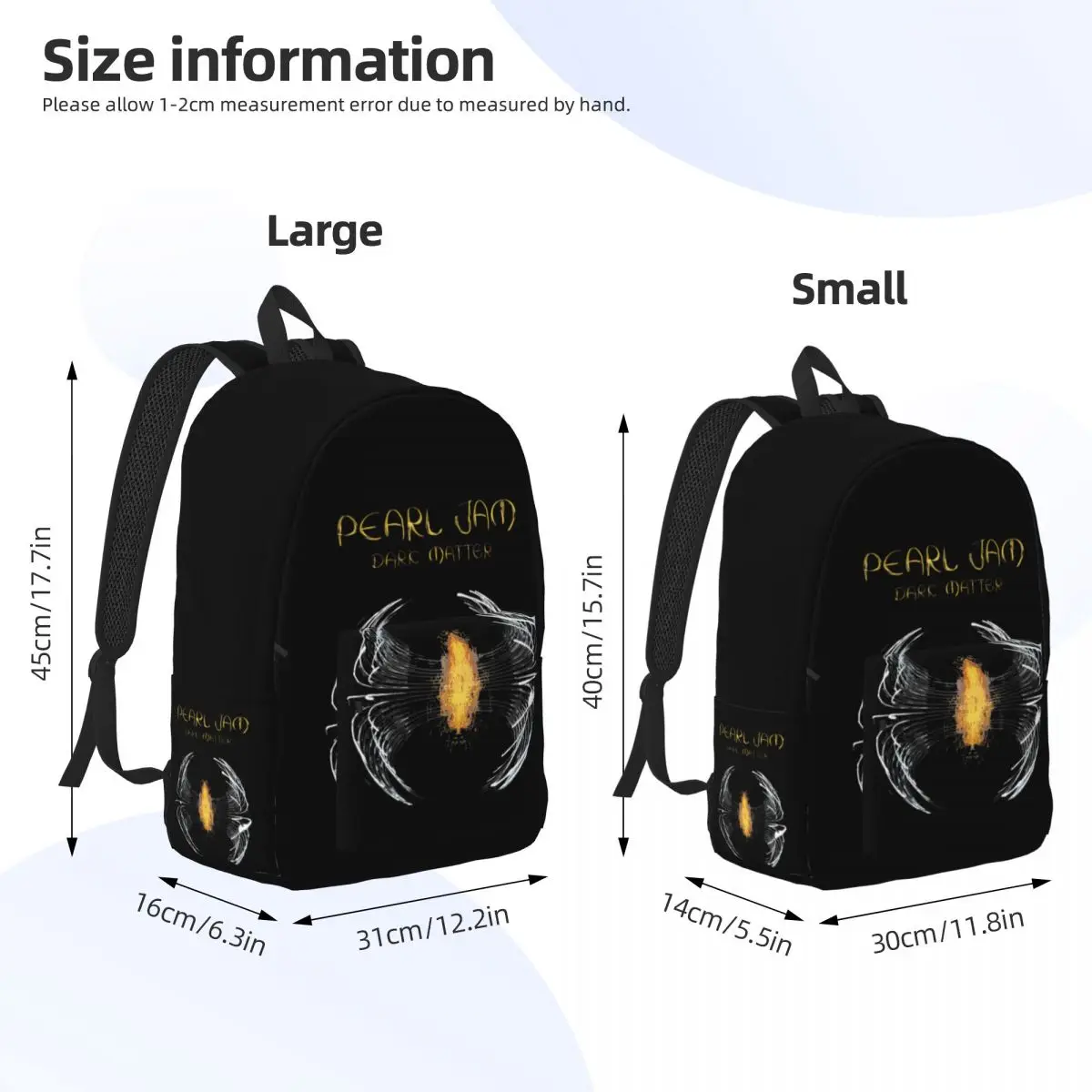 Sac à dos Dark Matter World Tour pour hommes et femmes, sac à dos Cool Pearl Jam avec poche, sac de jour de travail au lycée, sac initié au collège, 2024