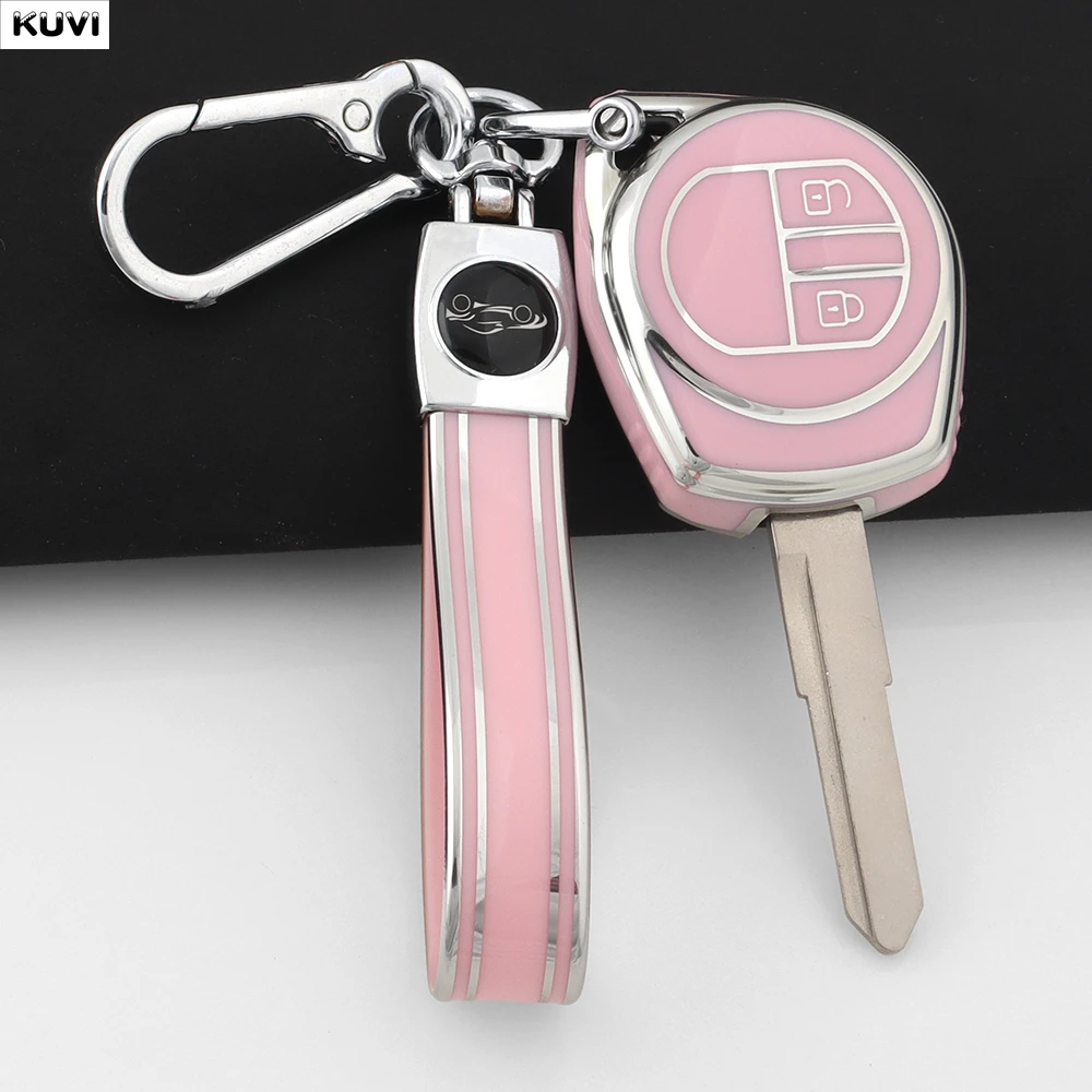 2 Buttons TPU Car Key Case Cover Shell Fob Keychain For Suzuki SX4 Swift Grand Vitara Ciaz Liana Spresso Celerio Jimny Jeemny