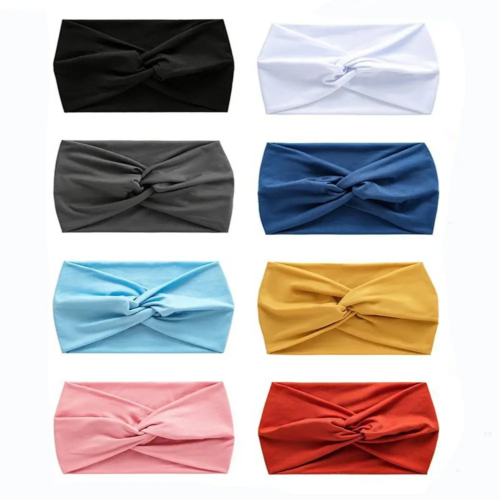 

Fashion Extra Large Yoga Hair Bands Twisted Turban Head Wraps for Women Wide Headbands Workout Headband