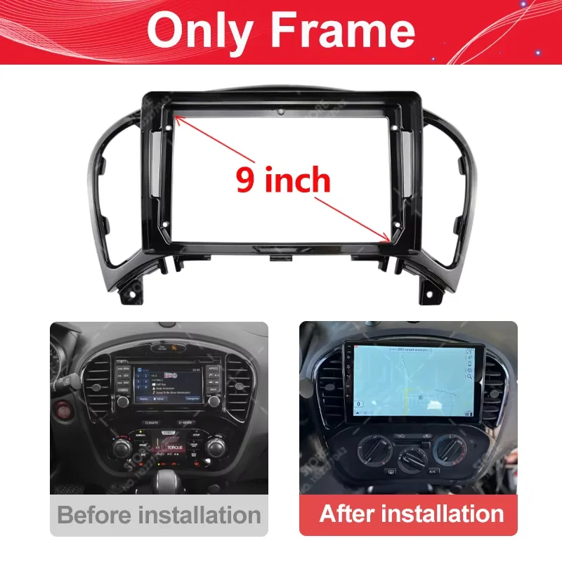 9 Inch UV Black 2Din Car Frame Fascia Panel Dashboard Cable Harness Car Accessories Fit For Nissan Juke 2011-2016 Android Radio image 3