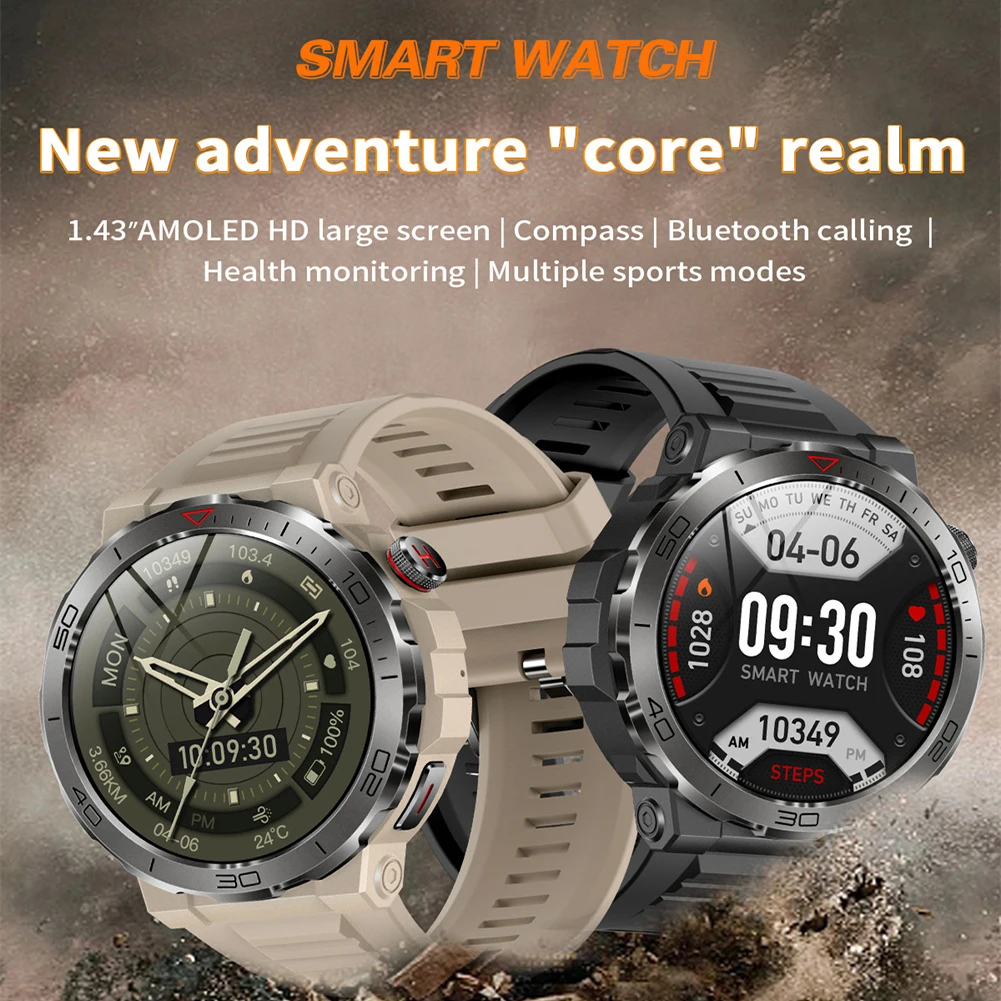 

Умные часы для мужчин и женщин, водонепроницаемые умные часы HD 1,43 дюйма, фитнес-трекер с 100 + спортивными режимами, часы совместимы с Android IOS