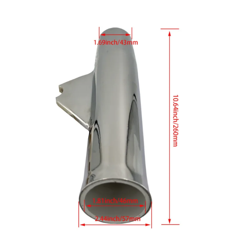 ISURE MARINE Stainless Steel Fishing Rod Holder Fish Tail Fishing Rod Seat With Trapezoidal Fishing Rod Seat Boat Accessories