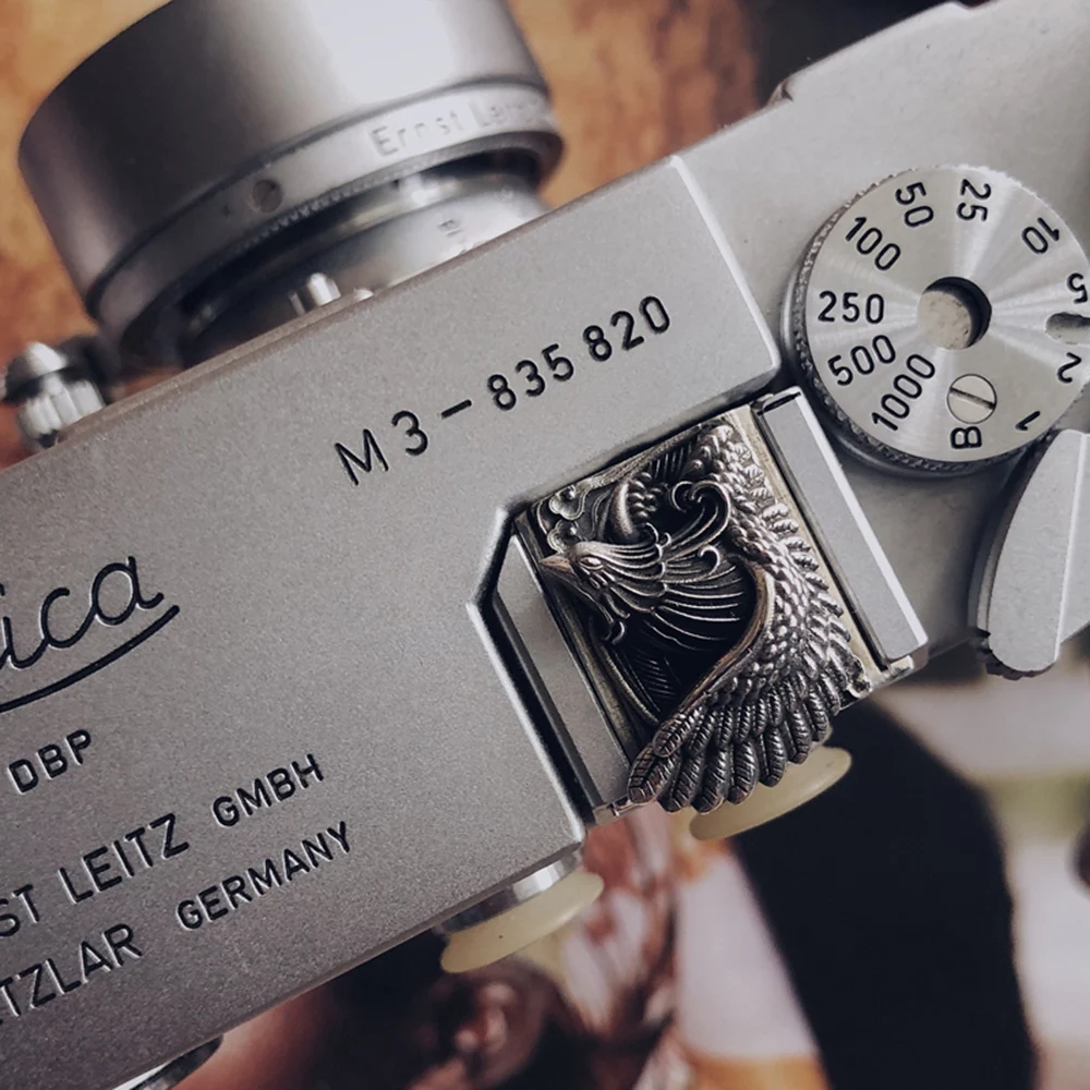 Handmade Metal Shutter Button Hot Shoe Cover Retro for Fuji XT4 XT5 XT50 XE4 XT30 Nikon Leica Q3 M11 Panasonic S9 Camera Phoenix