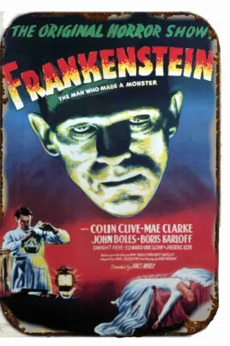 The Original Frankenstein 1933 Tin Sign 8 x 12 Vintage Retro  Art Classic movie sign sign sign