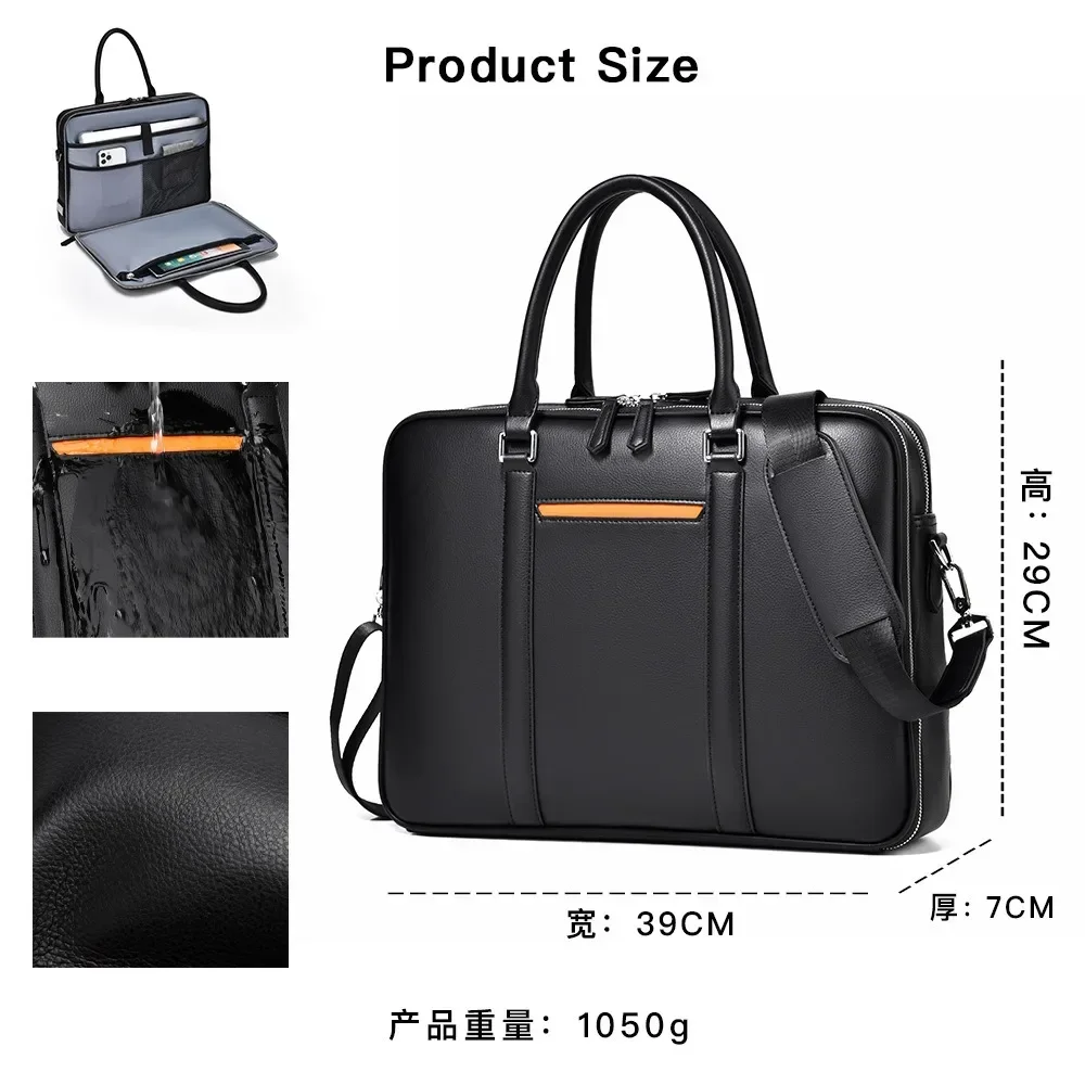 Imagem -06 - Bolsa de Laptop Masculina com Sentido Avançado Bolsa de Negócios de Grande Capacidade Multifuncional à Prova Dágua Computador Escritório Bolsa de Ombro