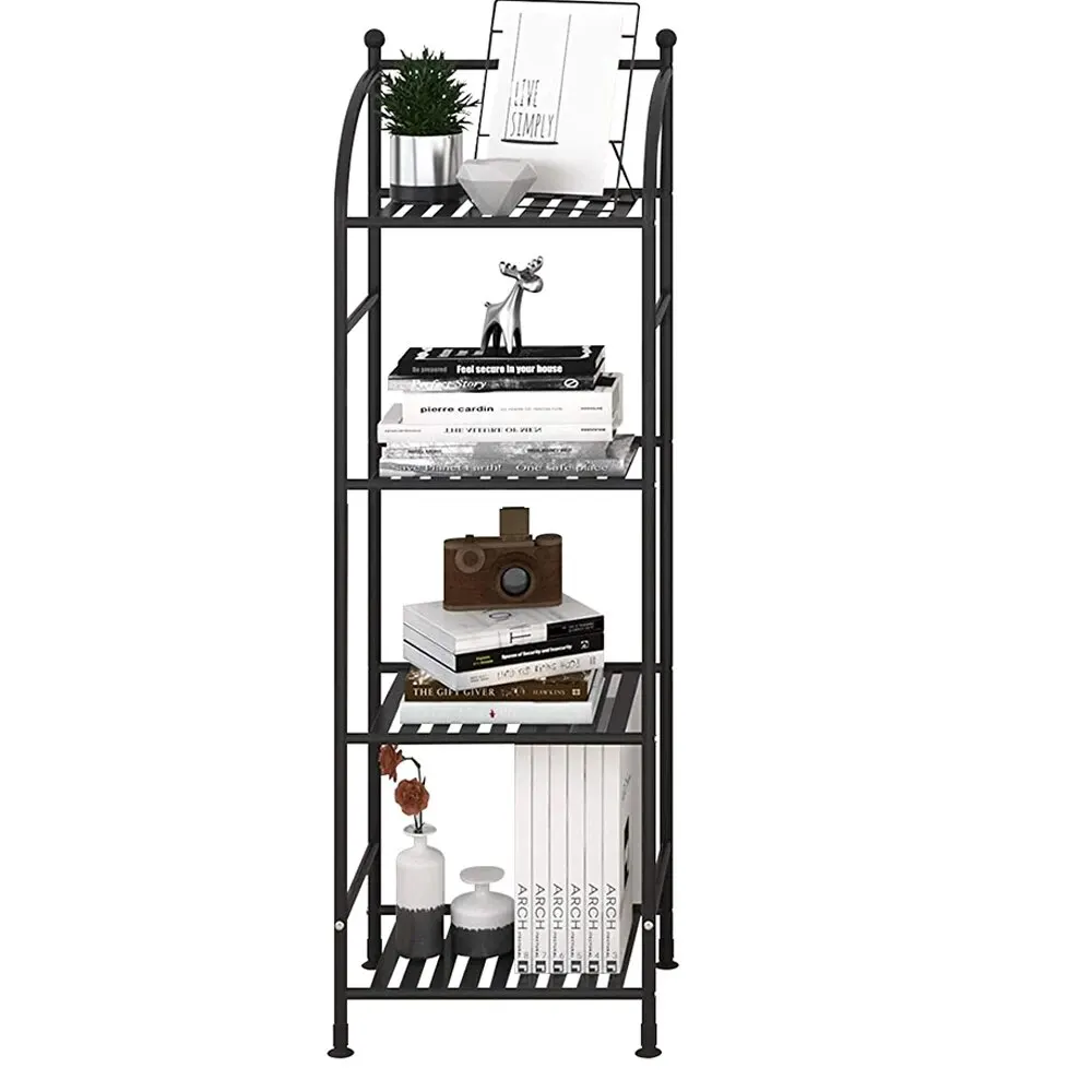 4 Tier Bathroom Storage Open Shelf Unit,Storage Shelf Rack,Free-Standing Metal Corner Rack Shelving for Bathroom,Kitchen, Livin