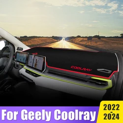 For Geely Coolray 2022 2023 2024 Car Dashboard Cover Anti-UV Non-slip Mat Instrument Carpets Dashmat Pad Protector Accessories