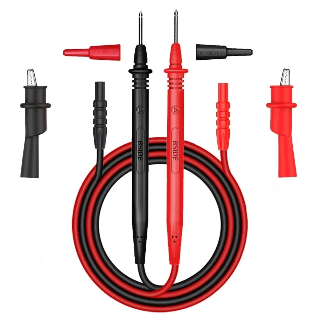 BSIDE Multimeter Probe Alligator Clip Test Lead High Quality Insulated Crocodile Line Tester Cable General Purpose