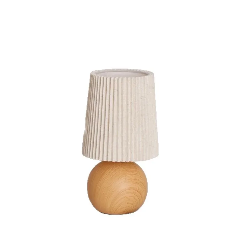 Table lamp retro bedroom pleated retro study night light desktop decorative light atmosphere bedside lamp