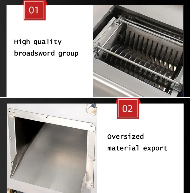 

Электрическая мясорезка с большим загрузочным отверстием 13*25 см для ресторанов: машина для нарезки, измельчения и кубиков свежего мяса