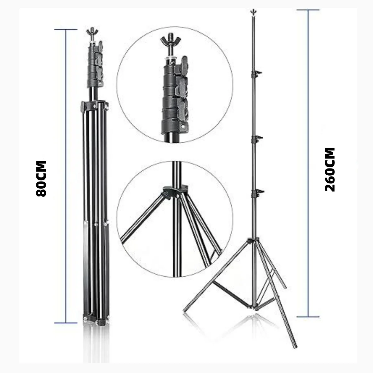 Kit de support de fond de photographie avec arrière-plans, système de support de gril, clé DNoma, cadre d'écran vert, studio photo, 2,6x3m