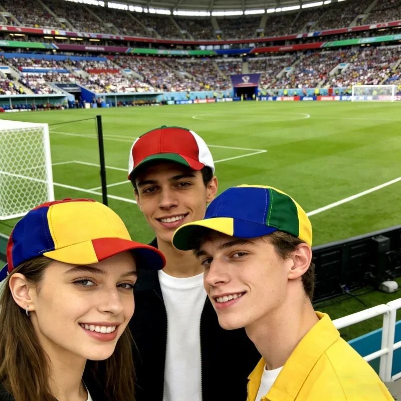 Colorful Baseball Cap Men Women  Adjustable Soccer Fan Hat Football Cheer Cap Cheerleading Hat for World Cup Sports Party Gifts