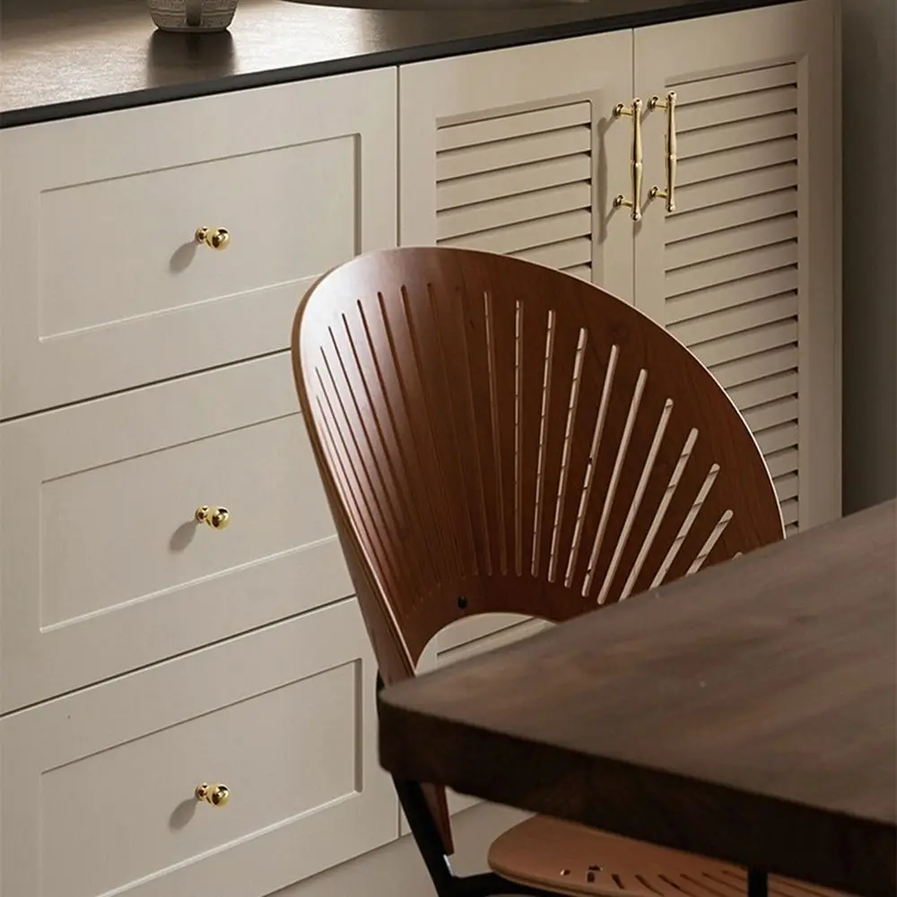 Zinc Alloy Cabinet Pull Handles Gold Finish Single Hole Drawer Knobs High-End Finish Brushed Silver Cabinet Door Handles