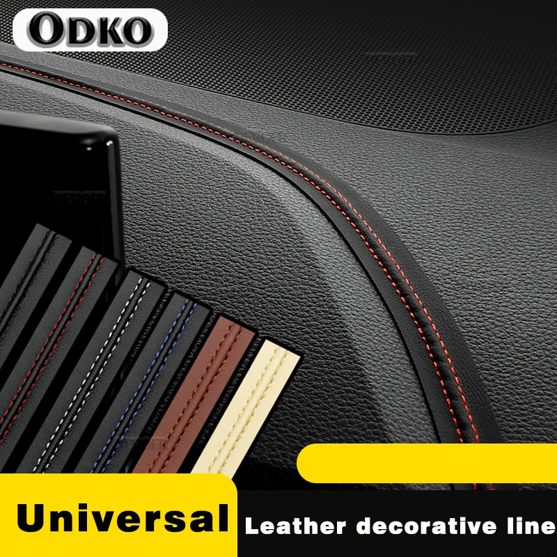 Universal Car Mouldings Trim Pu Leather DIY Braid Decorative Line Strip For Door Dashboard Sticker Car Interior Accessories