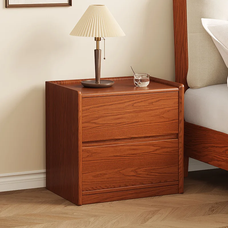 Nordic all-solid wood bedside table, Nordic small apartment storage cabinet