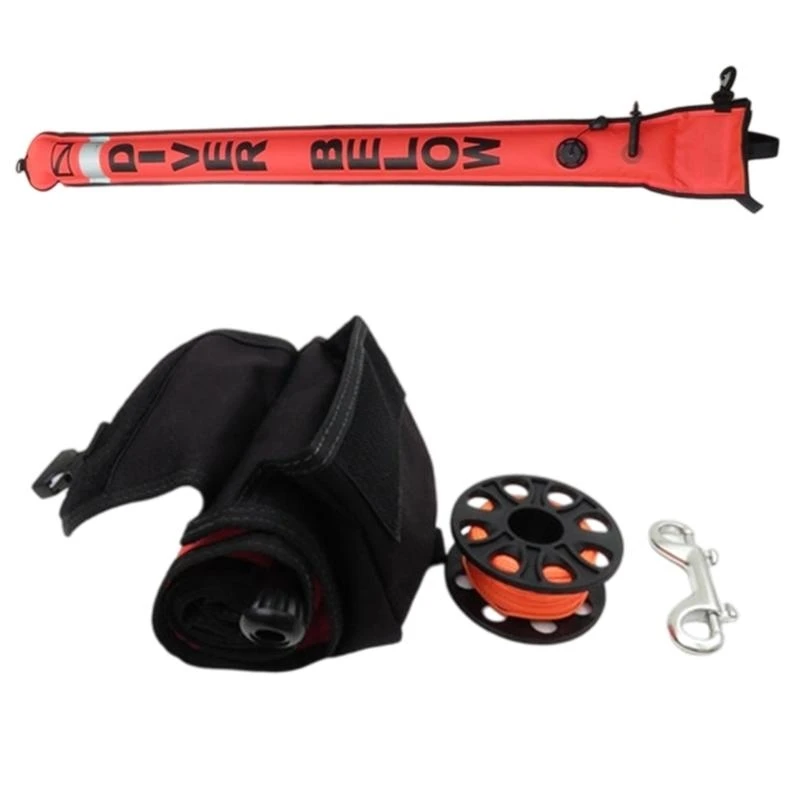 

Scubas Surfaces Marker Buoys Inflatable Dives Float with Diving Spool Reel & Clip