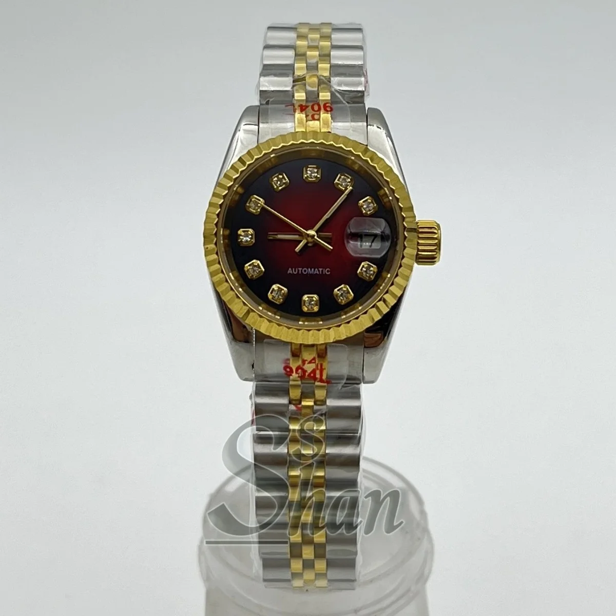 26mm women's gold and silver luxury mechanical watch NH05 movement diamond index dial sapphire glass date at 3 o 'clock