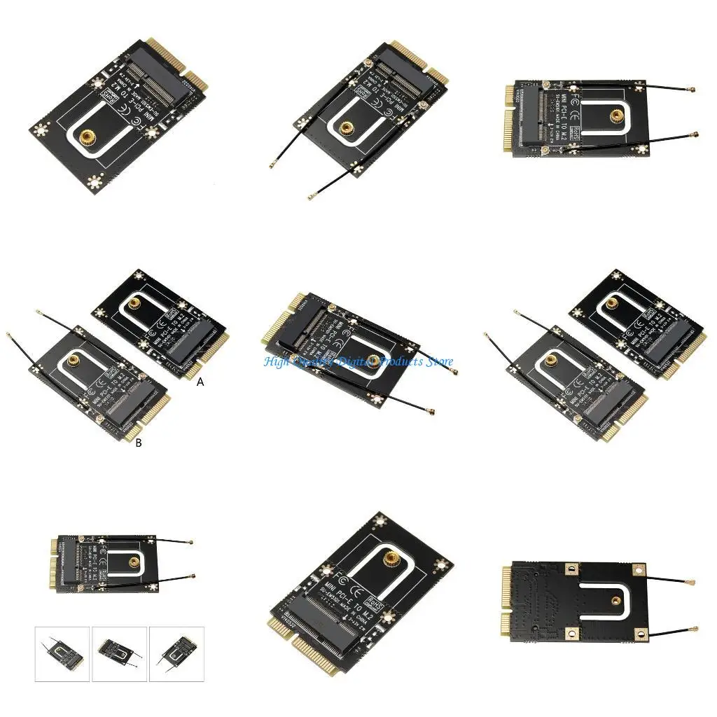 

U2JE MiniPCIe To Nic Adapter Card Notebook Replacement M.2 NGFF Mini PCIe