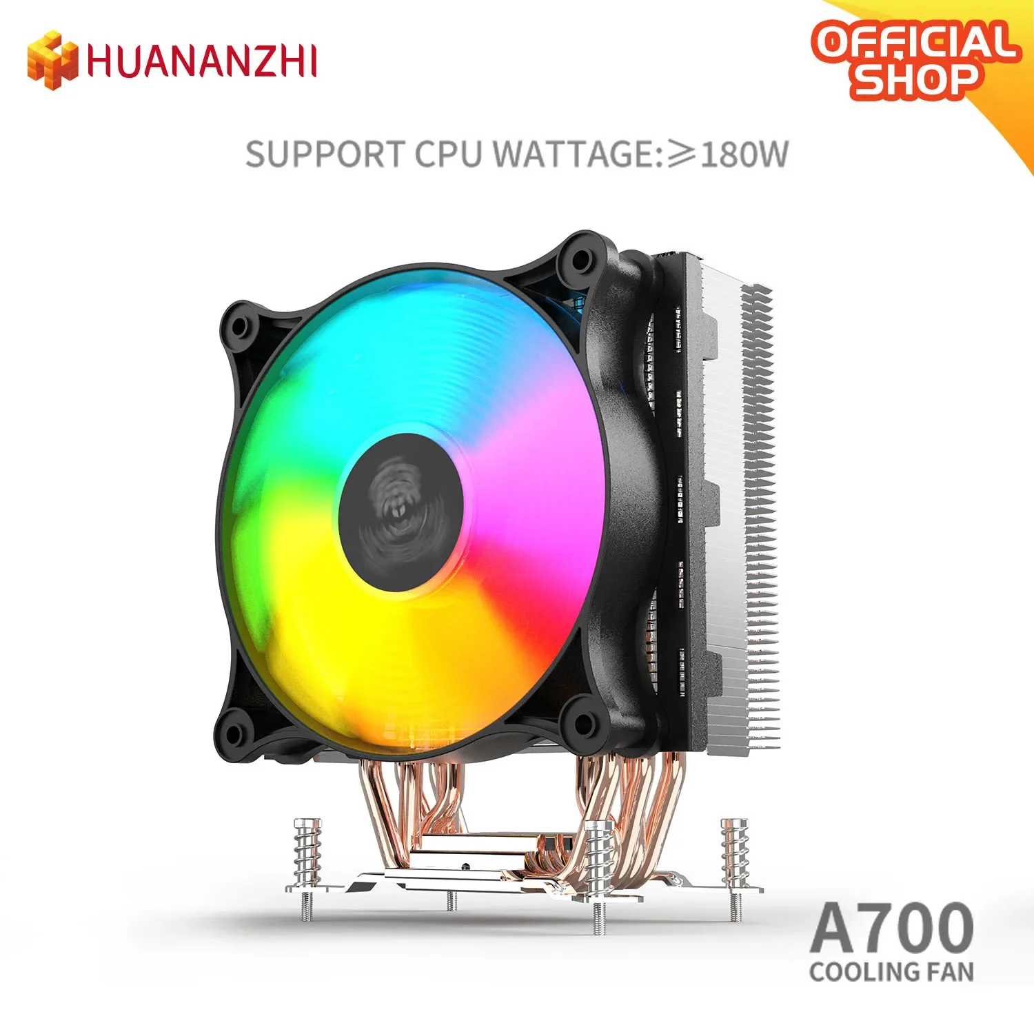 

HUANANZHI LED CPU Cooler Cooling Fan Radiator - Quiet Single Fan Heatsink for A300 A400 A500 A700 A04 A06 Models